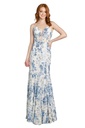 Vestido con escote en V y encaje floral