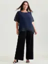 Blusa texturizada con escote redondo