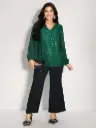 Blusa brillante con lentejuelas  