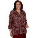 Blusa de punto jaspeado con estampado paisley