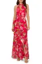 Vestido halter con volantes florales