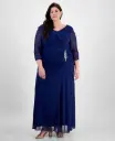 Vestido con cuello retrato y fruncido